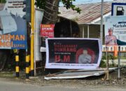 Spanduk Dukungan kepada H.M Muncul Usai Jadi Tersangka Pencoretan Baliho Irwan Hamid